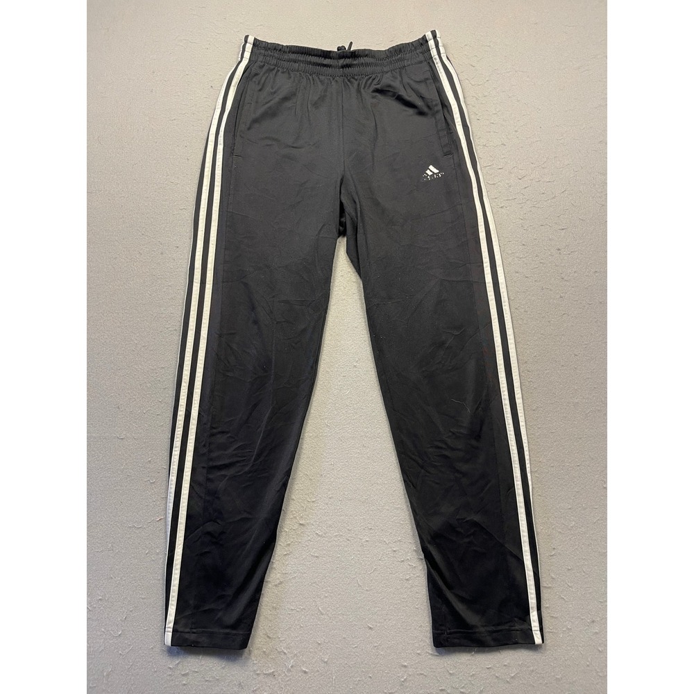 Adidas Track Pants Polyester Black White Medium Mens